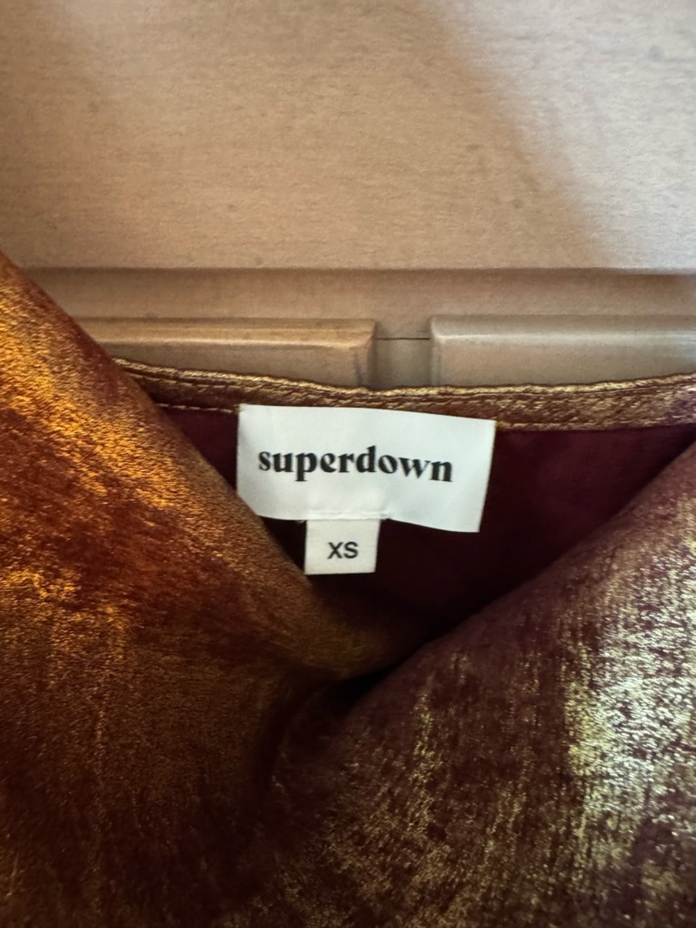 NWT | superdown Shimmery Bronze Matti Mini Slip Dress Size XS - Picture 2 of 10